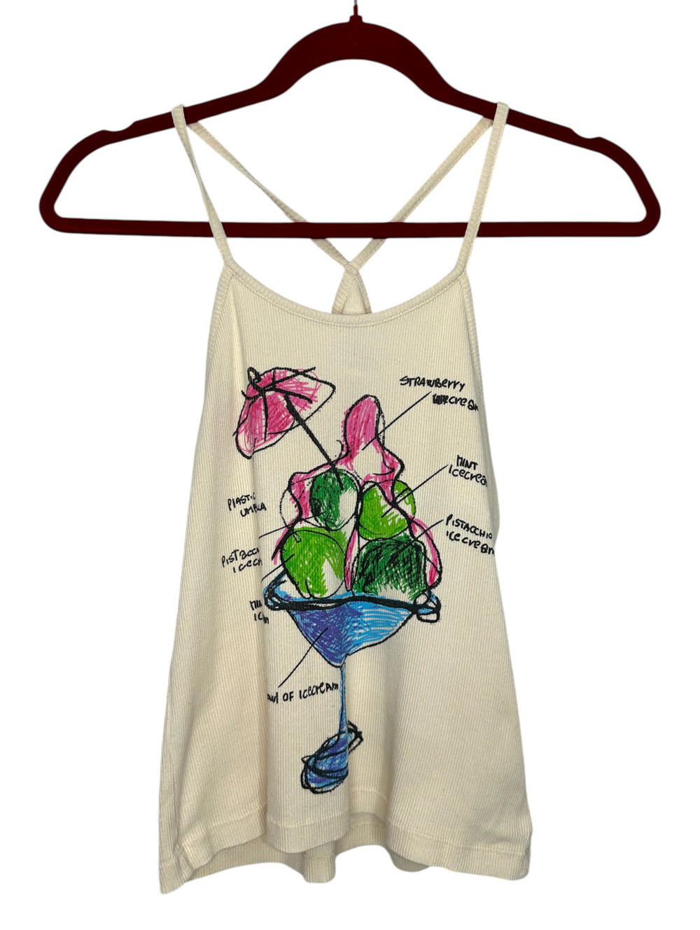 MM6 Maison Margiela Vintage Ice Cream Printed Tank Top